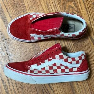 VANS checkered red and white sneakers